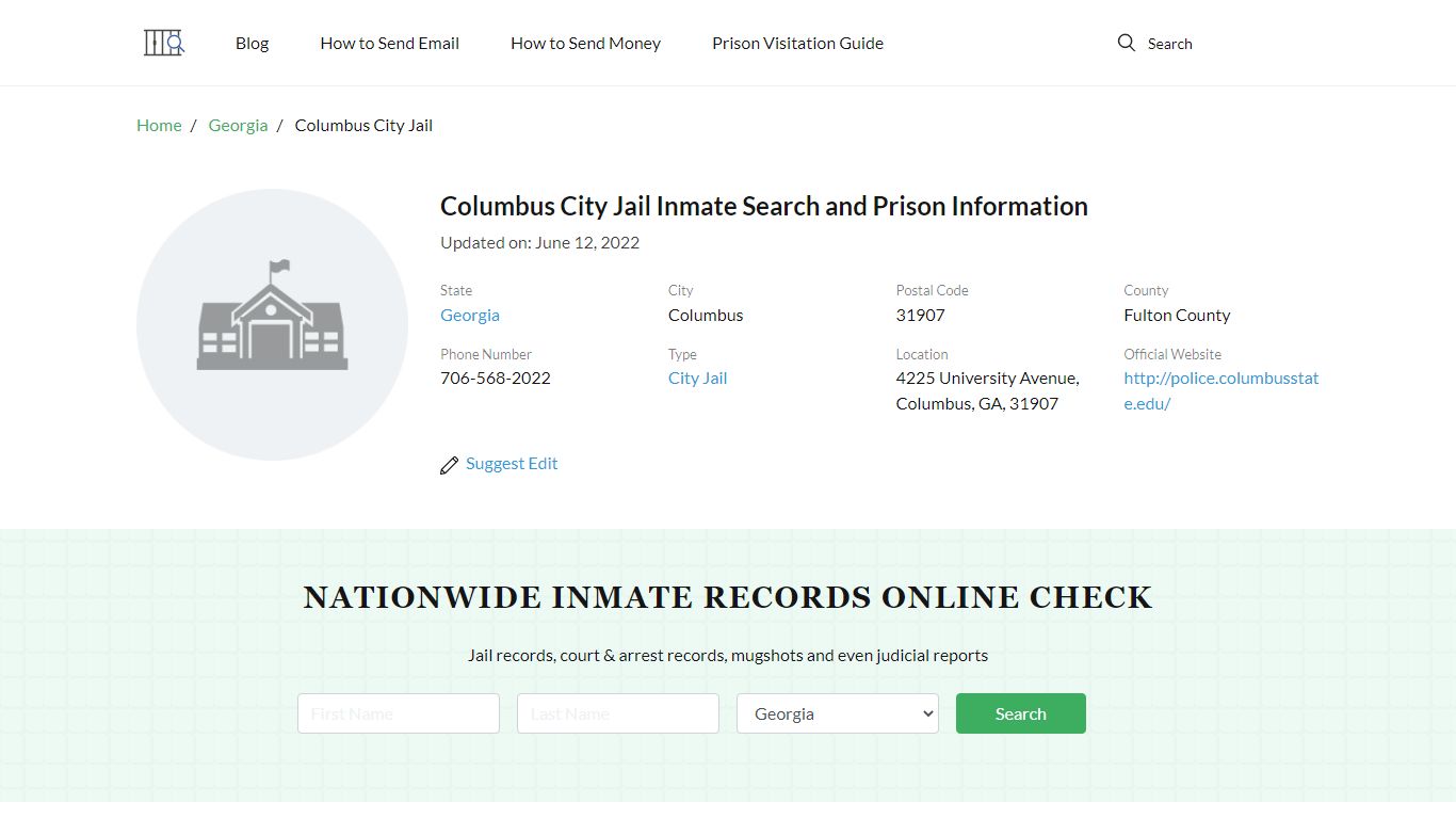 Columbus City Jail Inmate Search, Visitation, Phone no ...