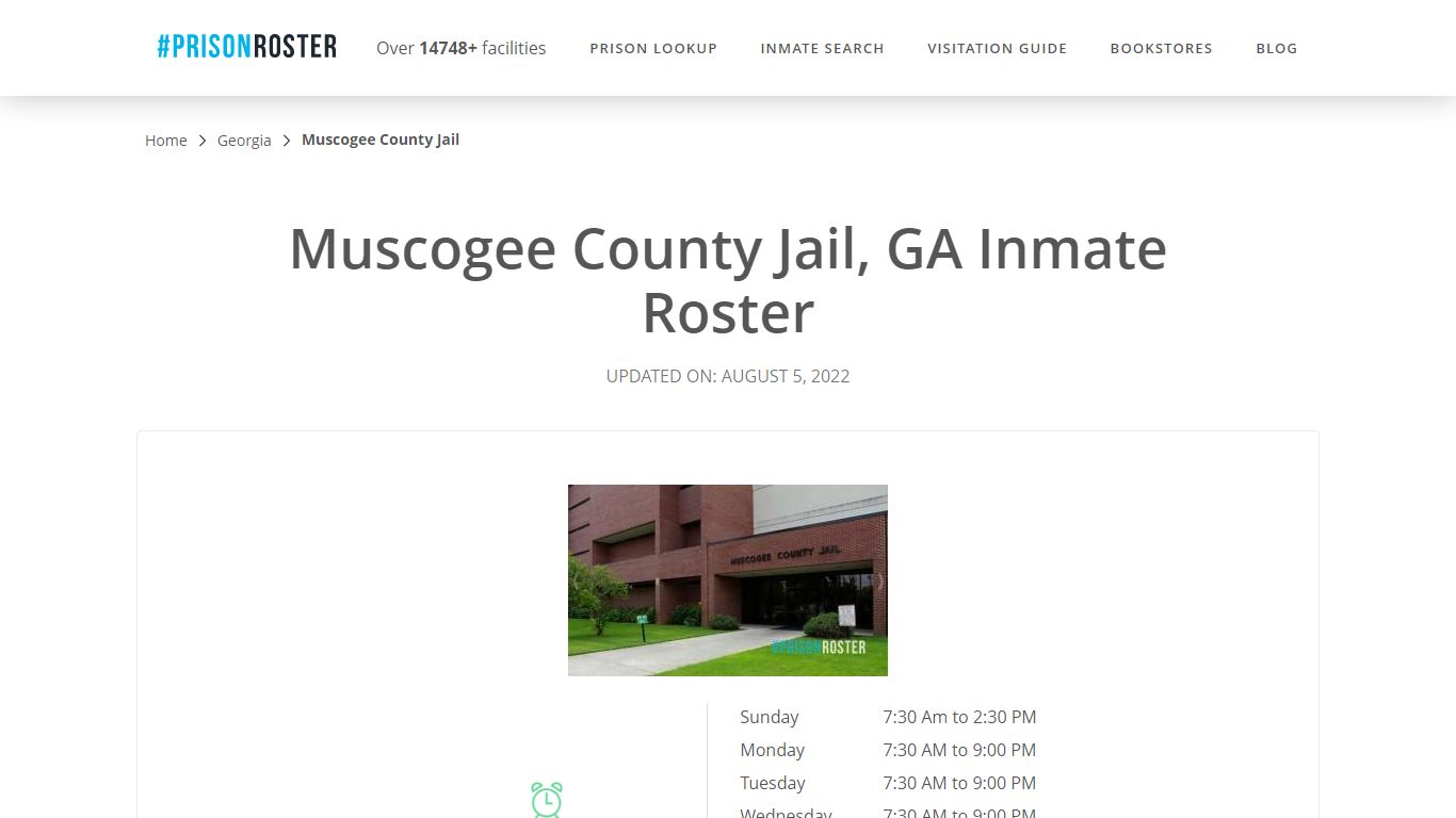 Muscogee County Jail, GA Inmate Roster